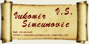 Vukomir Simeunović vizit kartica